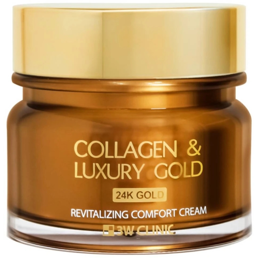 3W Clinic Collagen & Luxury Gold Revitalizing Comfort kullanen ylellinen kasvovoide kullalla ja kollageenilla 100 ml – 2