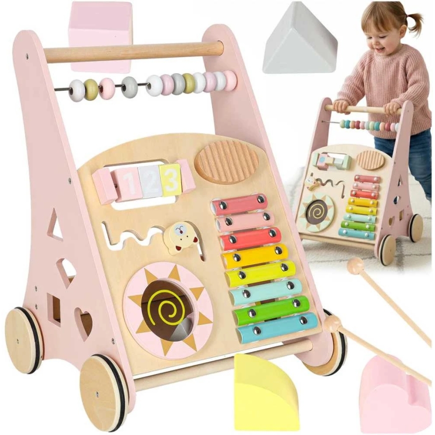 Wooden Push Toy Labyrinth, Pink