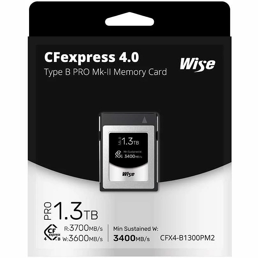 Карта памяти - Wise 1.3TB CFexpress 4.0 Type B PRO Mk II 3700/3600 MB/s