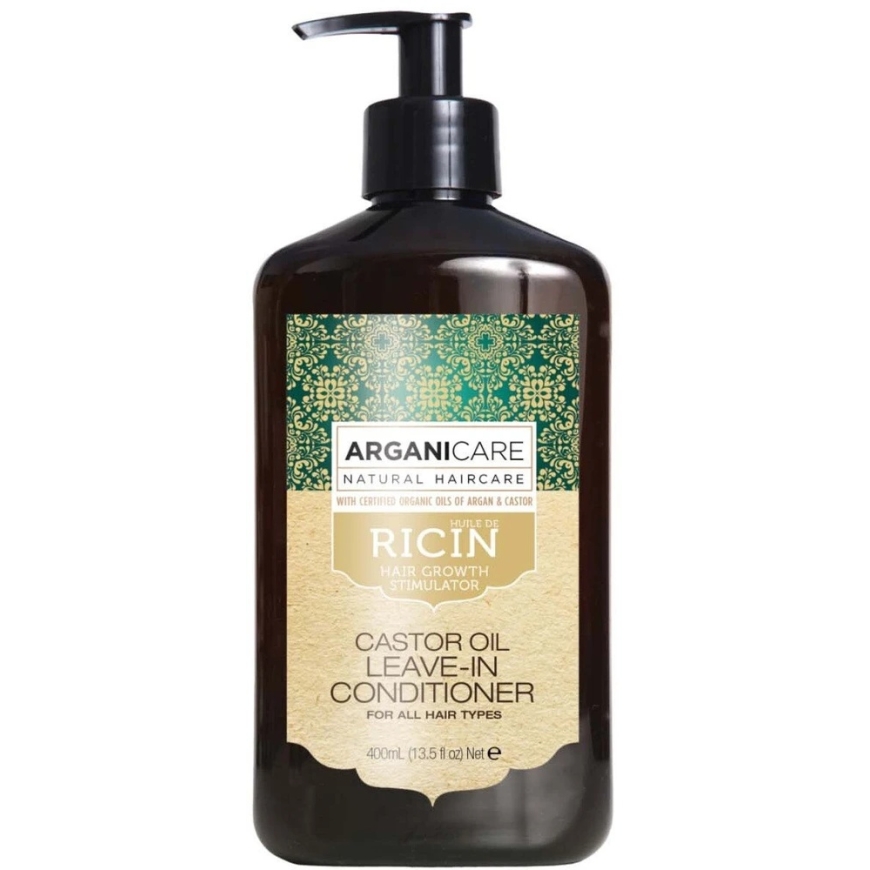 Arganicare Ricin plaukų kondicionierius, nenuplaunamas, augimui skatinti, 400 ml – 2