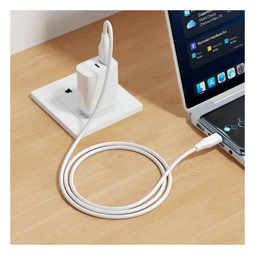Hoco X124 datu pārraides un uzlādes vads | USB-A uz USB-C | 15W | 1m | balts – 3