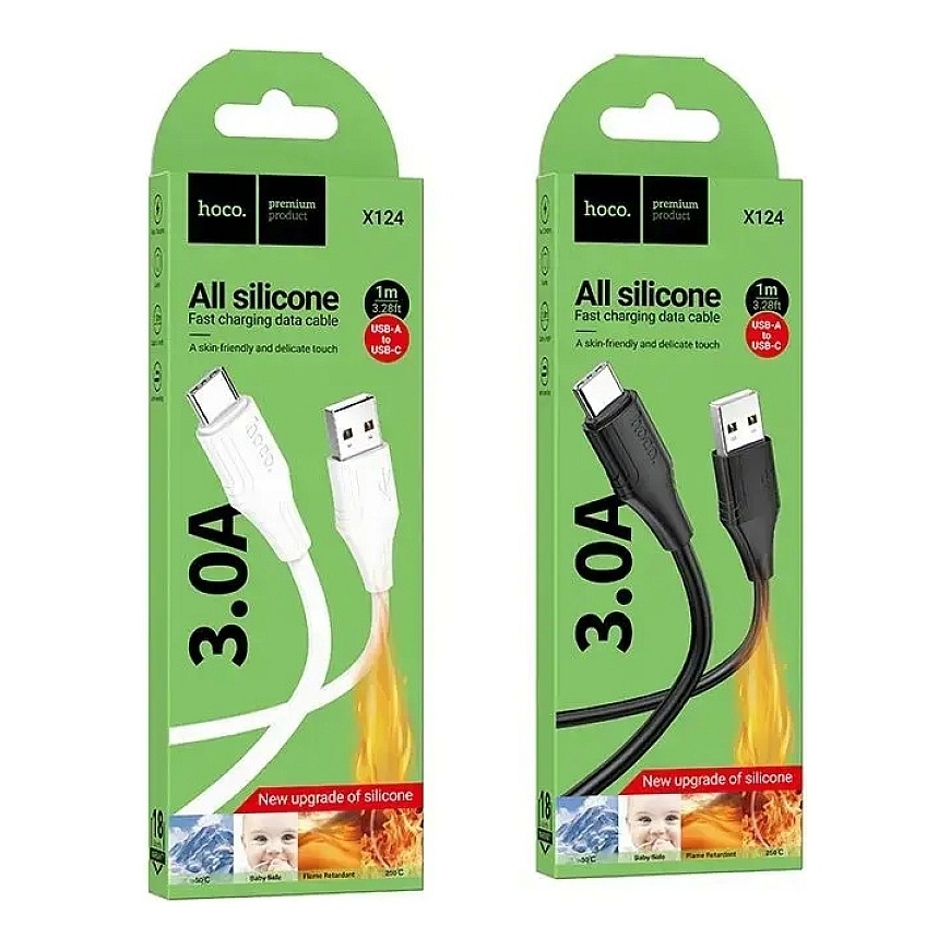 Hoco X124 провод для передачи данных и зарядки | USB-A на USB-C | 15W | 1m | белый – 5