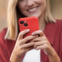 SILICONE MAG COVER phone case with MagSafe support for iPhone 16 red