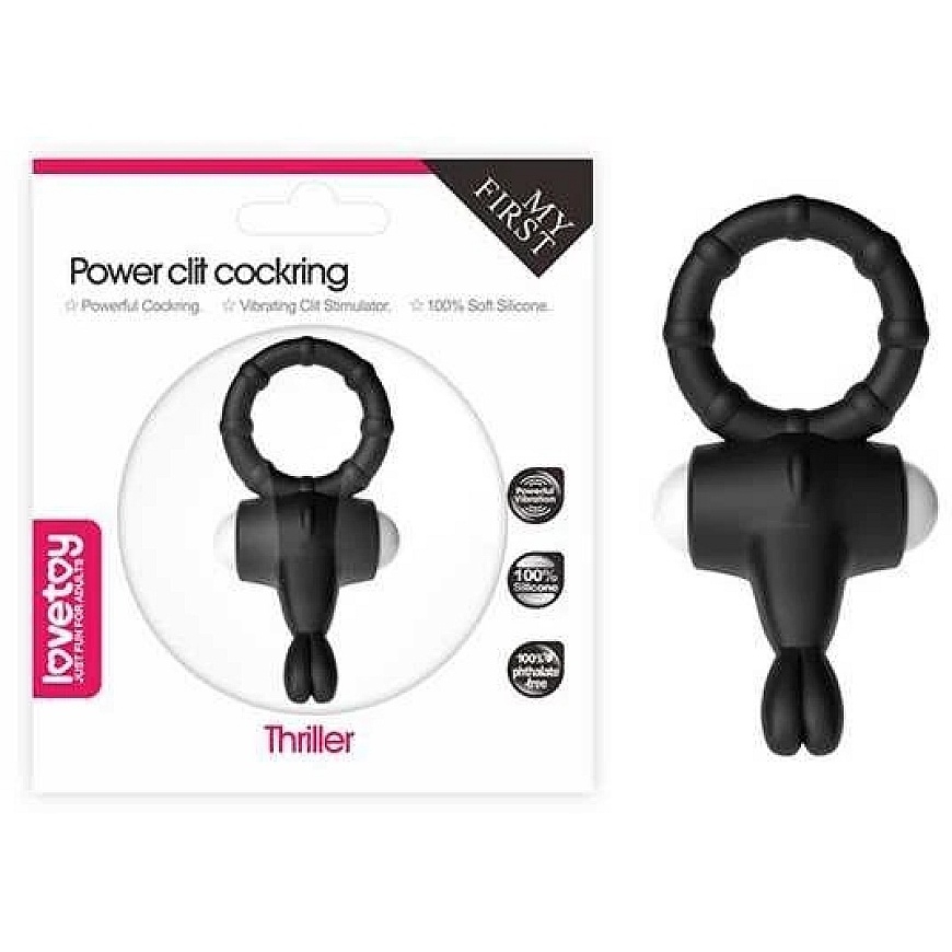 "Lovetoy Silent Soft" vibrating penis ring, black
