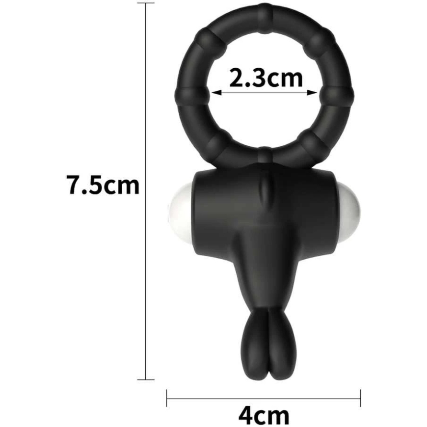 "Lovetoy Silent Soft" vibrating penis ring, black – 3
