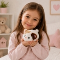 Lean Toys Plush Kitten, white with brown and beige spots, 16 × 10 × 9 cm Lean Toys Plush Kitten, white with brown and beige spots, 16 × 10 × 9 cm