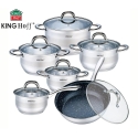 King Hoff 12-Piece Pot Set, Steel, Diameter 16/16/18/20/24cm King Hoff 12-Piece Pot Set, Steel, Diameter 16/16/18/20/24cm
