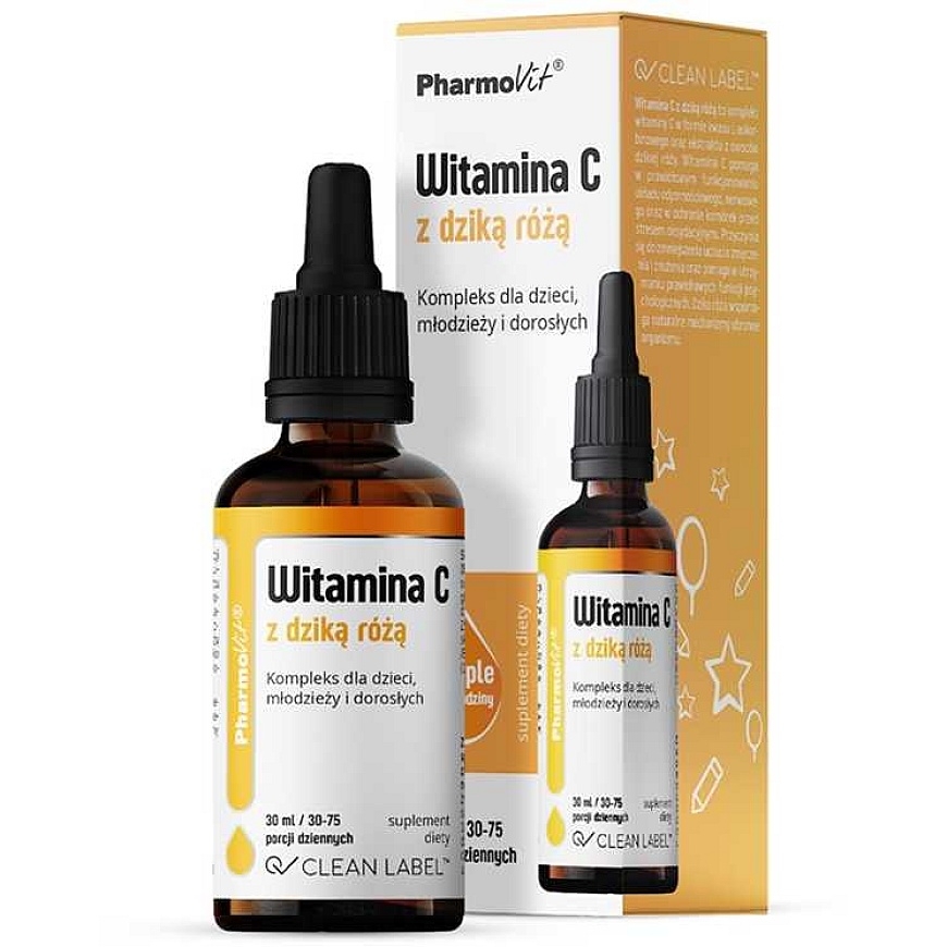 Pharmovit Пищевая добавка Витамин C с дикой розой капли 30 мл
