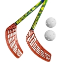Azetx Mamba Junior lattiajääkiekko-setti, 2 suoraa HDPE-mailaa ilman kääreitä, 62 cm, 2 Optimus-puckia Azetx Mamba Junior lattiajääkiekko-setti, 2 suoraa HDPE-mailaa ilman kääreitä, 62 cm, 2 Optimus-puckia