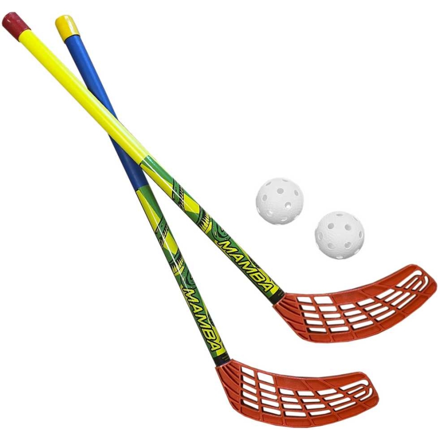 Набор для напольного хоккея Azetx Mamba Junior, 2 прямые клюшки из HDPE без обертывания, 62 см, 2 шайбы Optimus – 3