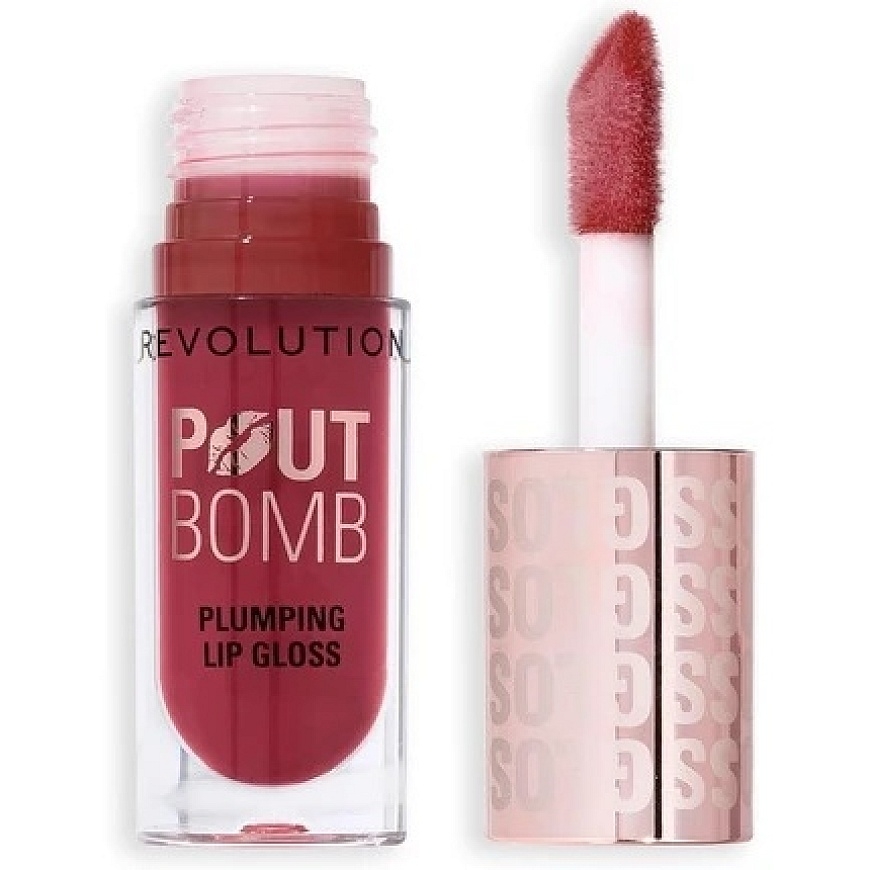 Makeup Revolution Pout Bomb Rosewood Rose Plump Lūpų spīdums Rosewood Rose 4,6 ml – 4