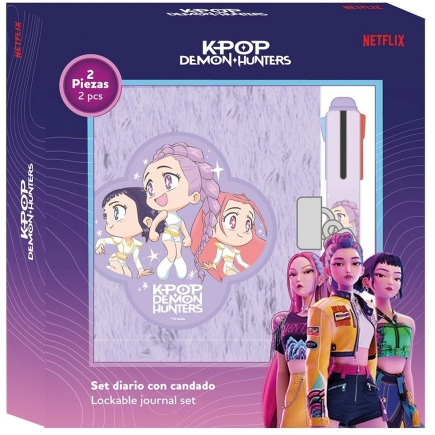 Safta Kpop Demon Hunters Chibi diary set + 4-colour pen