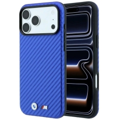 BMW M Carbon Metal Logo MagSafe case for iPhone 17 Pro Max / 18 Pro Max - Blue