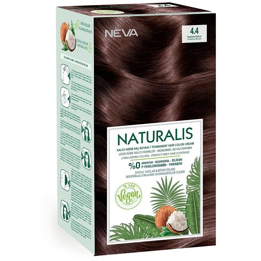 L'Oreal Neva Naturalis püsiv juuksevärv 4.4 Kastanipruun, 150 ml