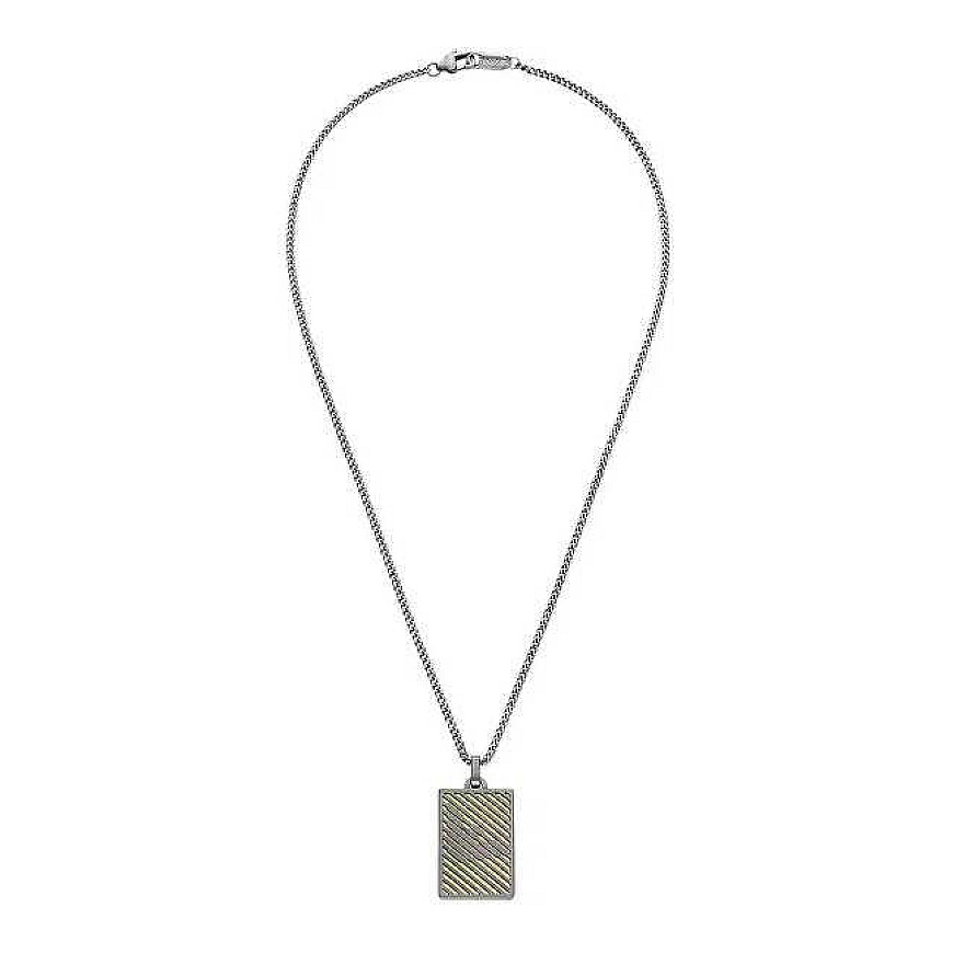 Армани Биколор стальной кулон Dog tag EGS3239060