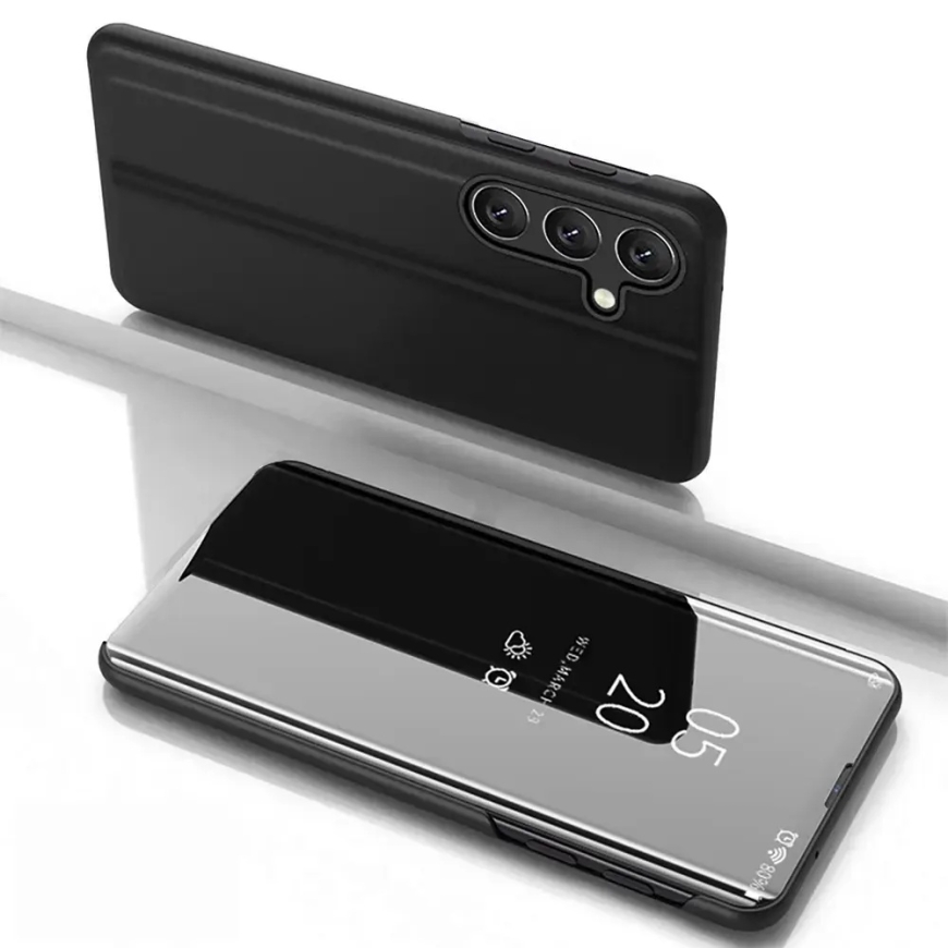 Clear View book type phone case for Samsung Galaxy S25+ black