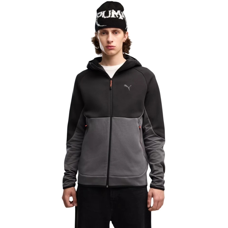 Meeste Puma Tech Slim Elevated kapuutsiga särk must-hall 693951 34 (M)