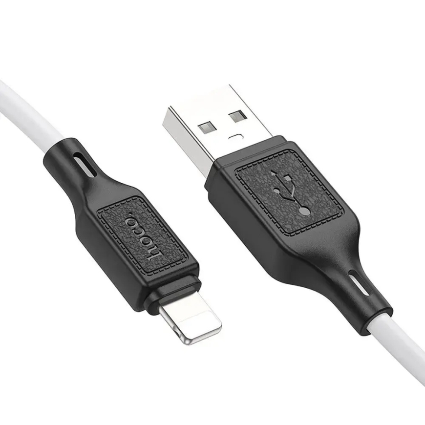 Hoco X90 duomenų perdavimo ir įkrovimo laidas | USB-A į Lightning | 12W | 1m | baltas – 2