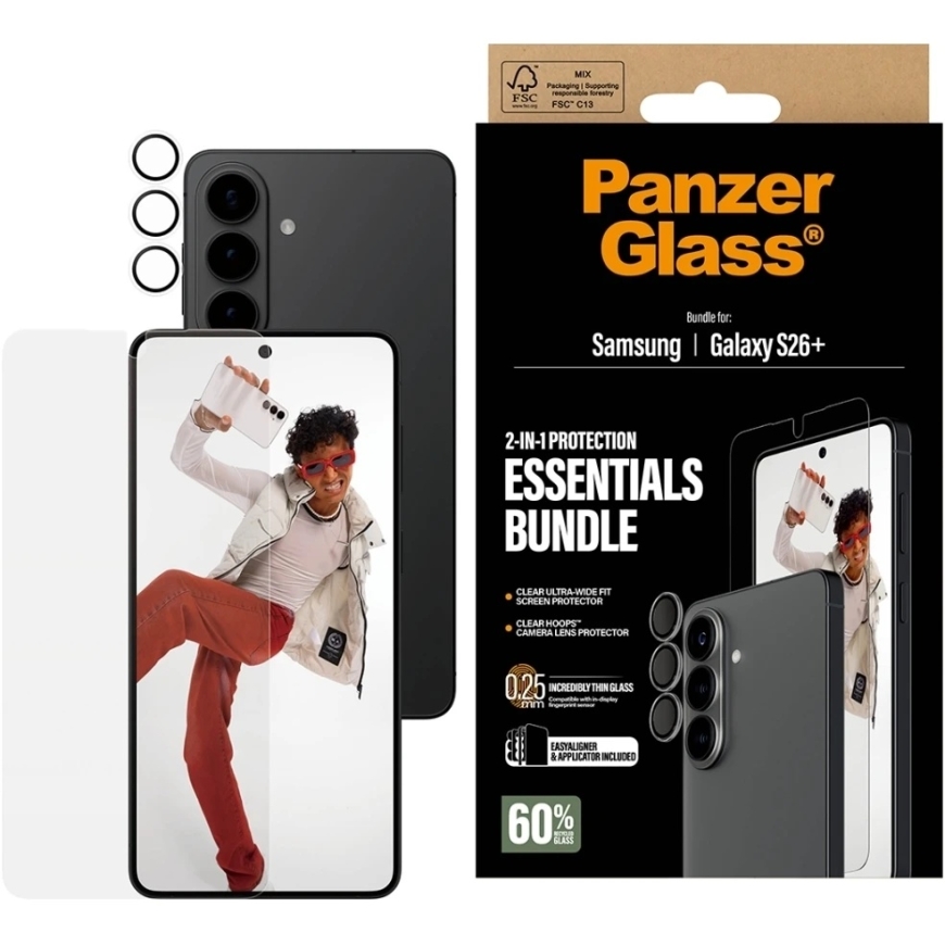 Panzer Glassi kaitsesett PanzerGlass Hoops 2-in-1 Ultra-Wide Fit Klaas+Objektiiv Samsung Galaxy S26+ Punane – 2
