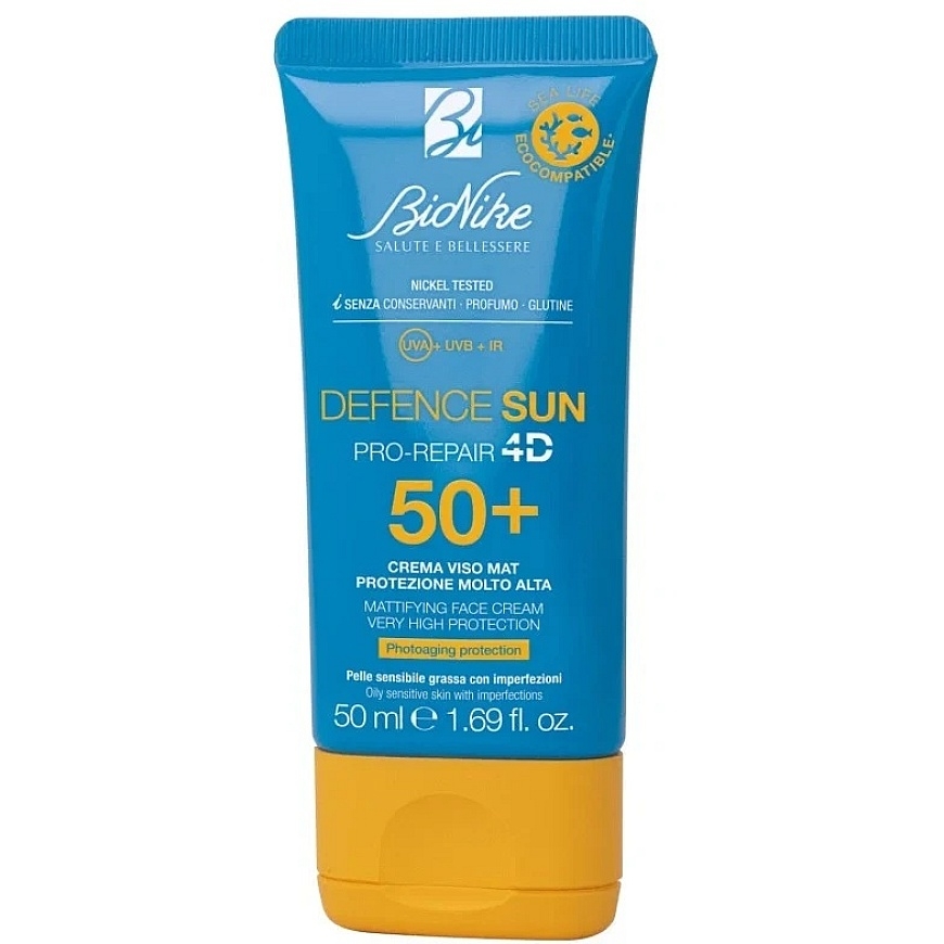BioNike Defence Sun Matiteeriv ja kaitsev näokreem SPF 50+, 50 ml