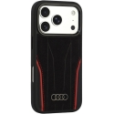 Audi R8 dabīgās ādas MagSafe maciņš iPhone 18 Pro / 17 Pro - melns un sarkans Audi R8 dabīgās ādas MagSafe maciņš iPhone 18 Pro / 17 Pro - melns un sarkans