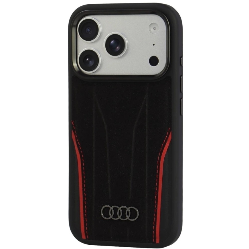 Audi R8 чехол из натуральной кожи MagSafe для iPhone 18 Pro / 17 Pro - черный и красный – 4