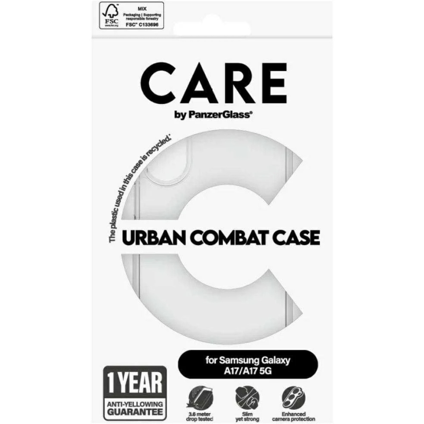 Panzer Glass "CARE by PanzerGlass" lipulaev "Urban Combat" kest "Samsung Galaxy M17 5G / A17 / A17 5G" jaoks, läbipaistev – 4