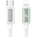 USAMS Al-Alloy SJ816 U110 RGB Fast Charging 30W USB-C to Lightning Cable 1.2m White USAMS Al-Alloy SJ816 U110 RGB Fast Charging 30W USB-C to Lightning Cable 1.2m White
