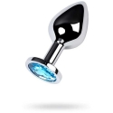 Toyfa Silver Anal Plug with Gemstone, Turquoise Color Toyfa Silver Anal Plug with Gemstone, Turquoise Color