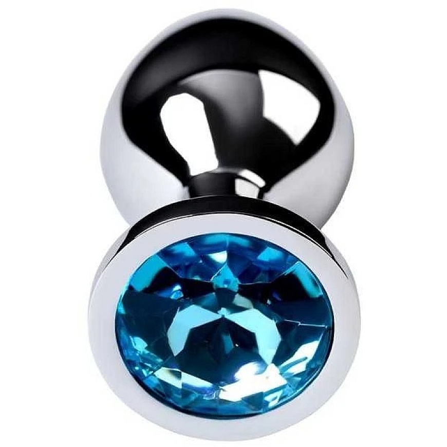 Toyfa Silver Anal Plug with Gemstone, Turquoise Color – 3