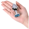 Toyfa Silver Anal Plug with Gemstone, Turquoise Color Toyfa Silver Anal Plug with Gemstone, Turquoise Color