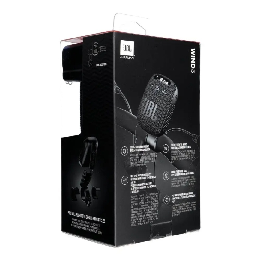 Bevielis garsiaklausiklis JBL Wind 3 su vairodo laikikliu juodas – 4