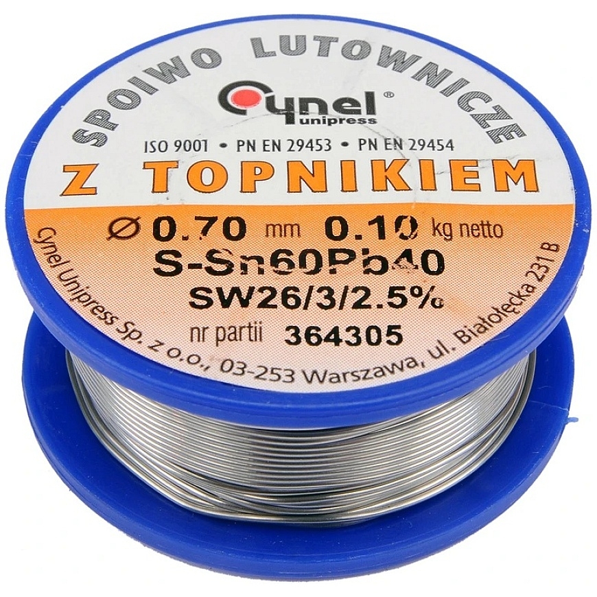 Toya Sa Poland Juhtmünt Ø 0,70mm. 100g fluksi kanssa (76806)