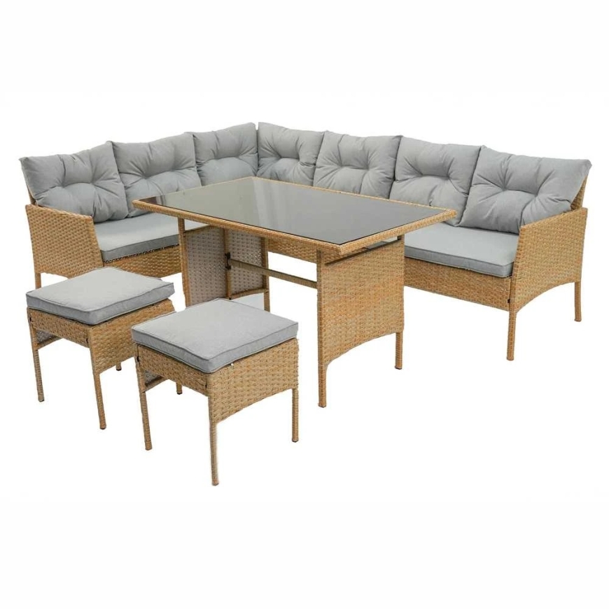 Ulkokalustesetti Julie beige PATIO-puutarhakalustesetti pöydällä