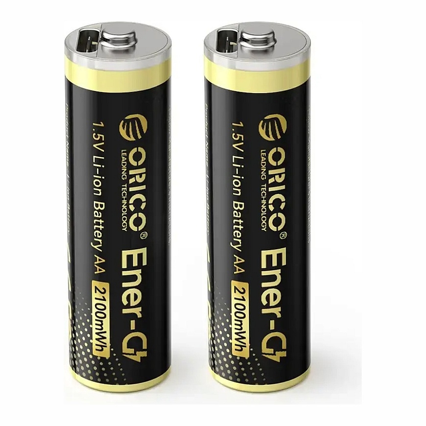 Аккумулятор Orico Ener-G EG5C литий 1.5V 2100mWh AA USB-C перезаряжаемый, 2 шт.