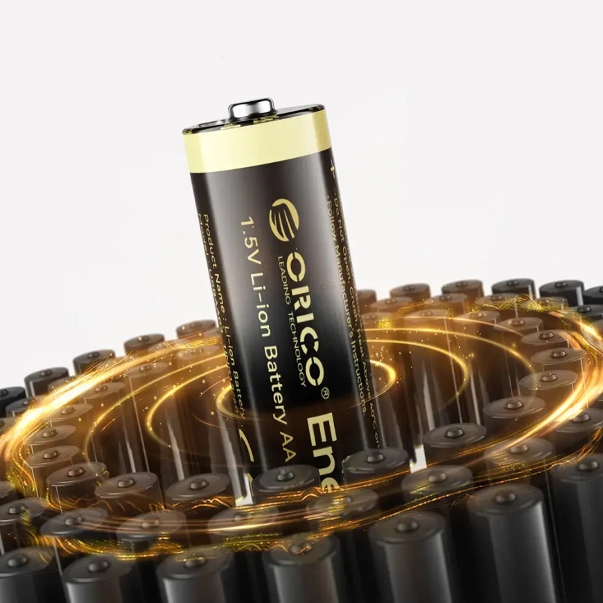 Orico Ener-G EG5C litija akumulators 1.5V 2100mWh AA USB-C uzlādējams akumulators, 2 gab. – 4