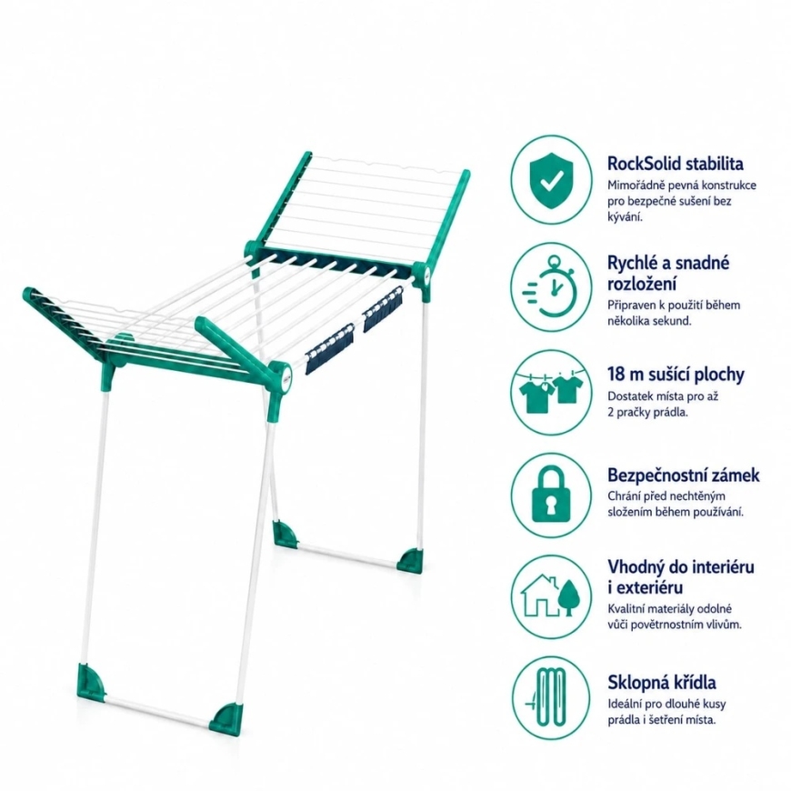 Leifheit 81697 Pegasus RockSolid Apģērbu žāvēšanas statīvs