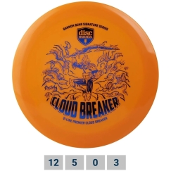 Oranž Diskgolfi disk Distance Driver Q-LINE PREMIER Cloudbreaker Gannon Buhr Allkiri Oranž