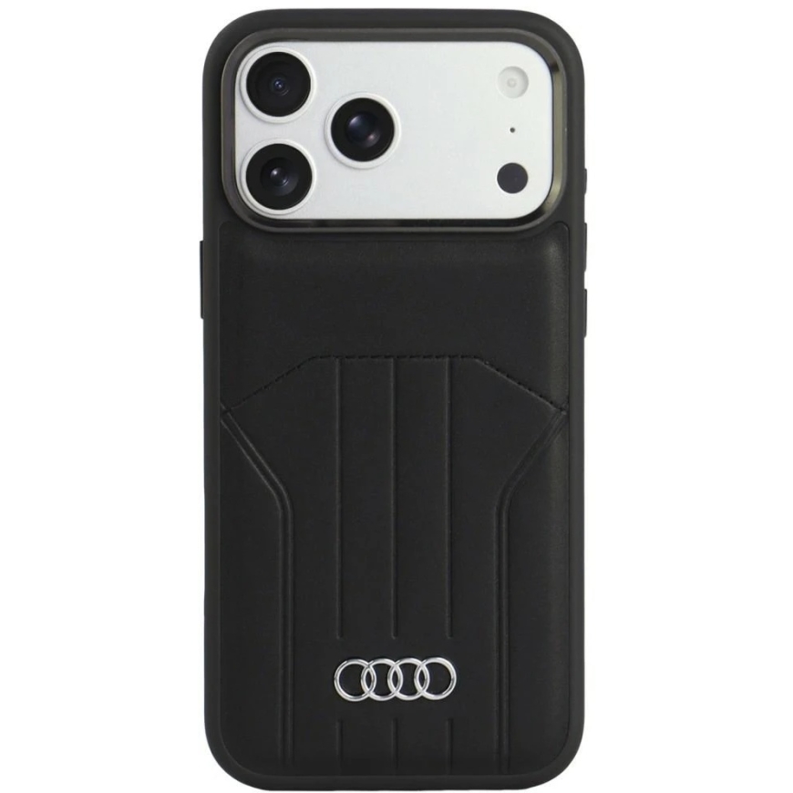 Audi sünteetilisest nahast MagSafe ümbris iPhone 18 Pro Max / 17 Pro Max jaoks - must