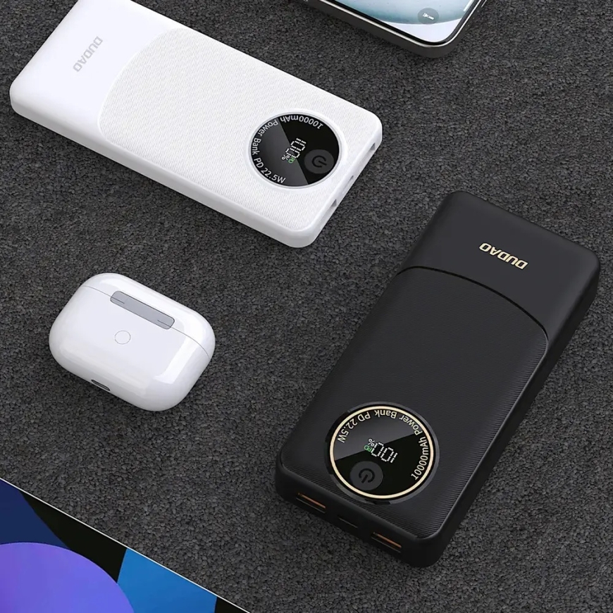 Dudao K12 Power Bank | 10 000 mAh | 22,5W | PD | USB-A, USB-C | valkoinen – 5