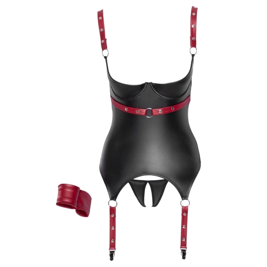 Cottelli Bondage Basque melns/sarkans S – 3