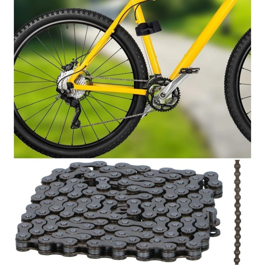 ВЕЛОСИПЕДНАЯ ЦЕПЬ 116 ЗВЕНОВ MTB 7/8 СКОРОСТЬ 12,7×2,4 ММ ПЕРЕДАЧА 477060 – 2