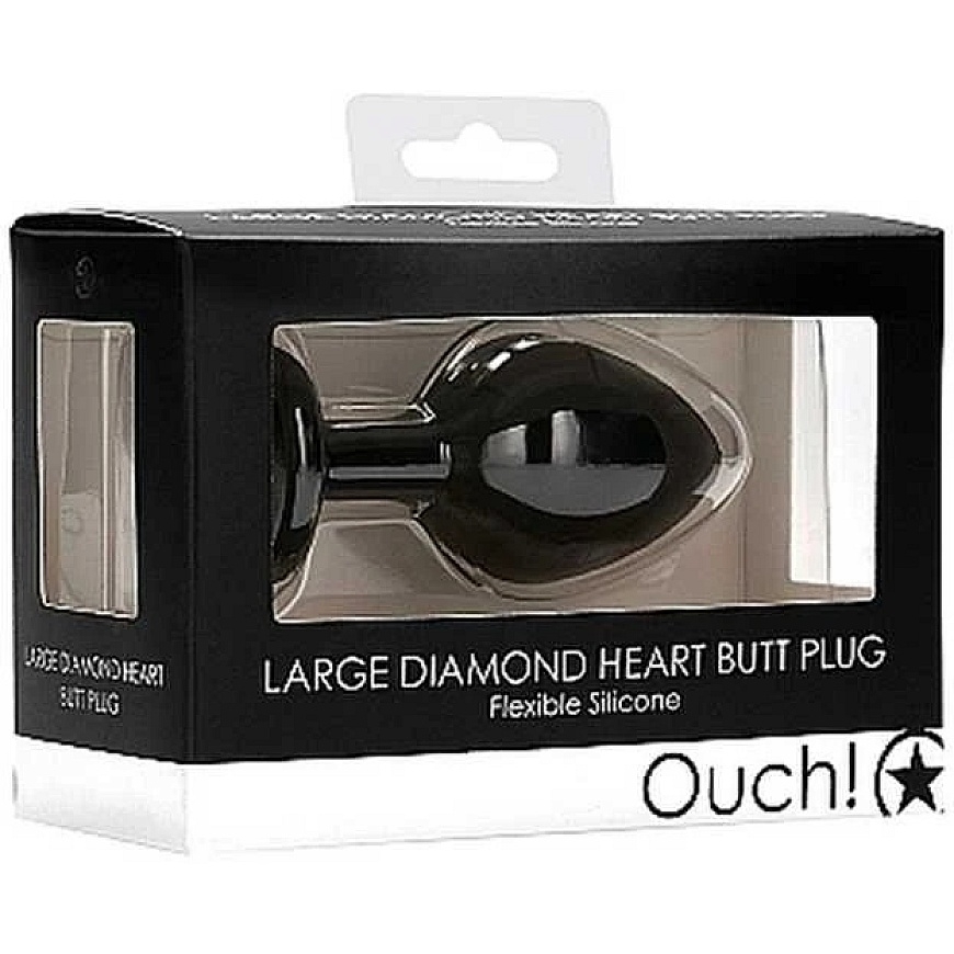 Ouch By Shots Ach! Must analoogne pistik teemantiga 8 cm – 2
