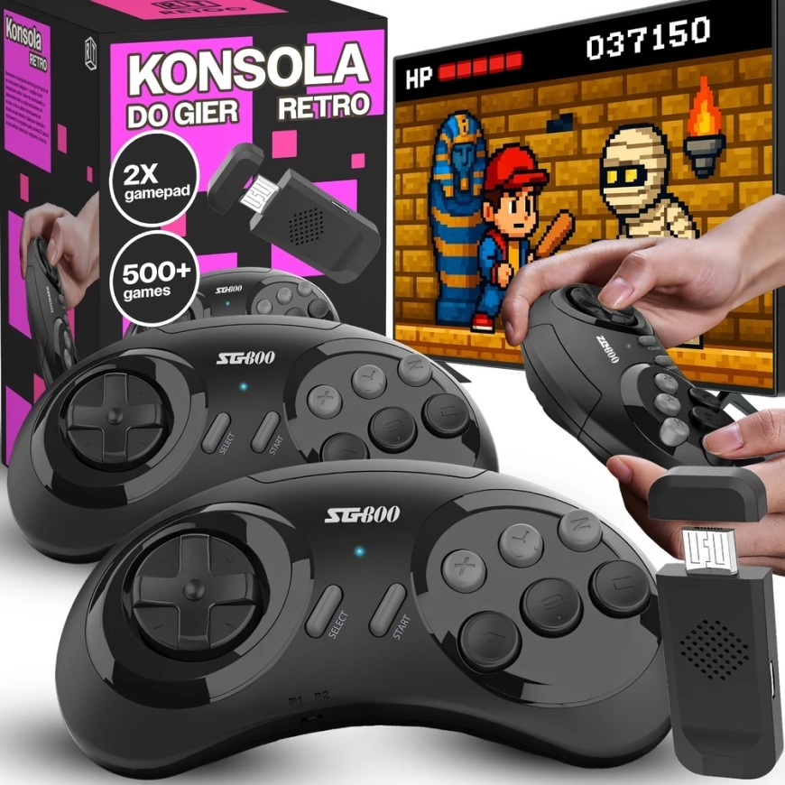 Mängukonsol 5000+ retro mänguga, mini traadita TV HDMI konsool 90ndatest - ER1193 – 4