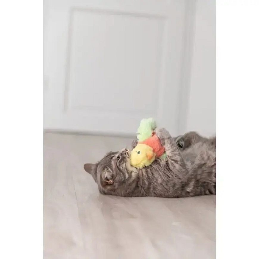 Interactive cat toy - Trixie Wriggly Bird, plush, 10 cm. – 4