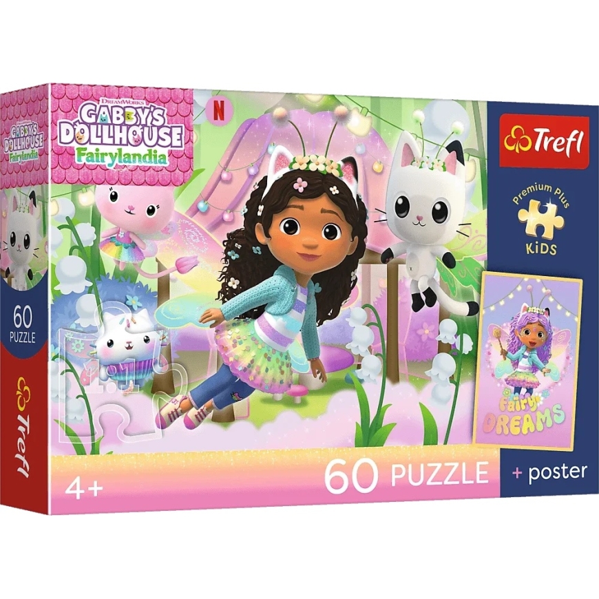 Trefl Palapeli 60 kpl - Gabby's Dollhouse + keräilyjuliste