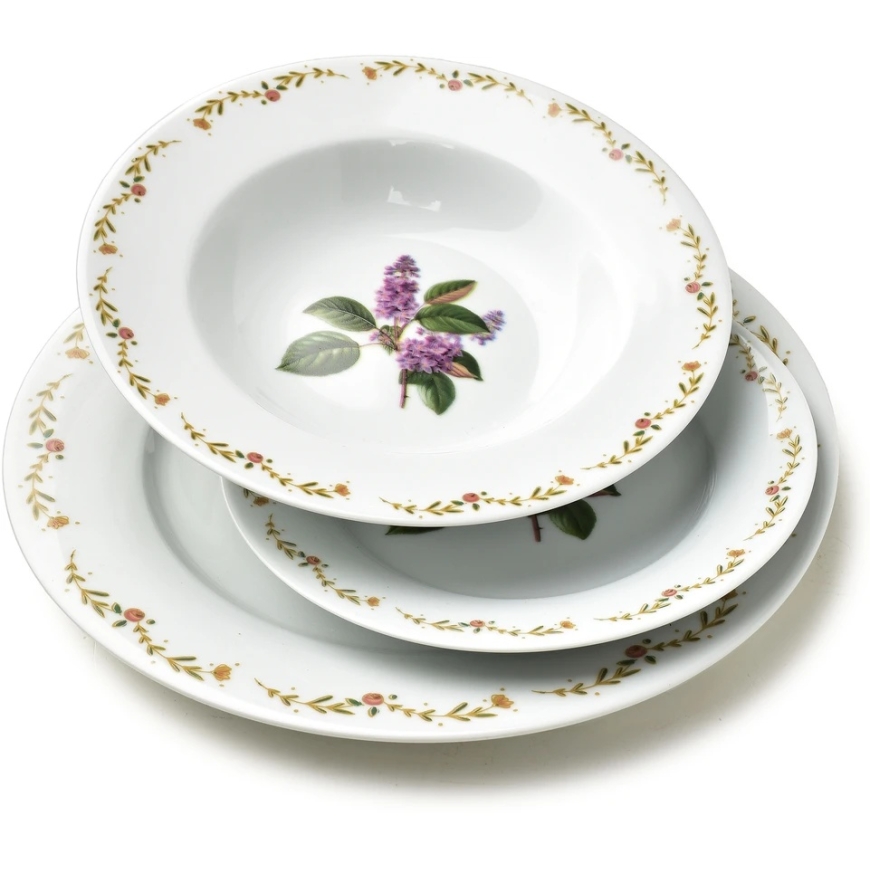 Affek Design LEA LILAC 18-Piece Dinner Set 21.8 cm / 19.2 cm / 27 cm Soup Plate 220 ml