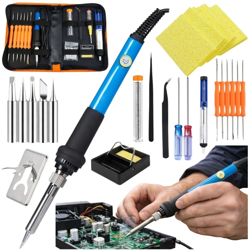 Lean Soldering Kit, precision soldering iron, 60 W, accessory case
