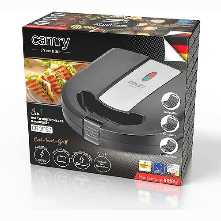 Sandwich Maker Multifunctional Toaster 3in1 CAMRY CR-3063 – 3