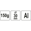 Yato Toya Sa Polija Alumīnija āmurs | 30 mm / 150g (YT-45280) Yato Toya Sa Polija Alumīnija āmurs | 30 mm / 150g (YT-45280)
